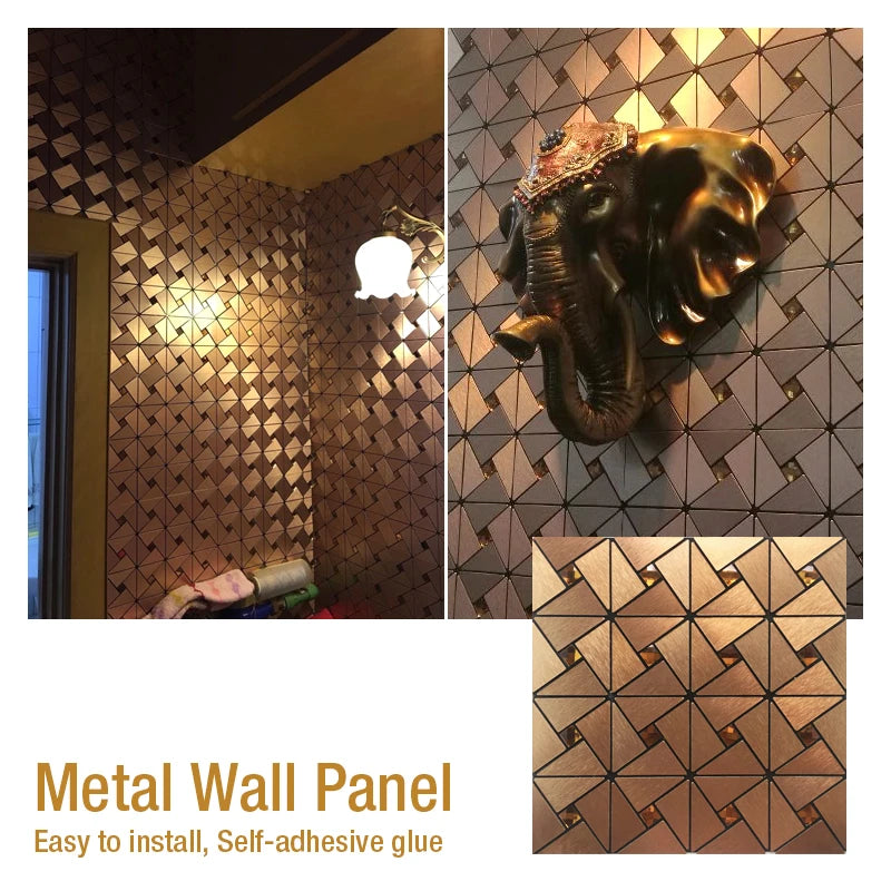 3D Wall Panel Metal Geometric Pattern Mural 3D Wallpaper Luxury Walls Paper for Living Room Bedroom Bathroom Kitchen Walls Decor