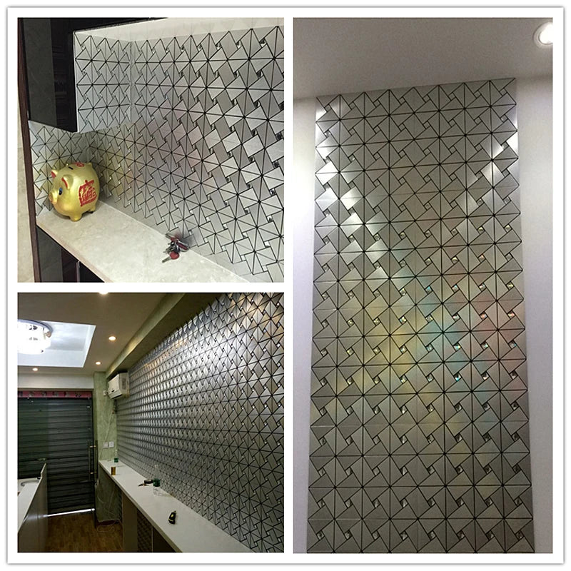 3D Wall Panel Metal Geometric Pattern Mural 3D Wallpaper Luxury Walls Paper for Living Room Bedroom Bathroom Kitchen Walls Decor