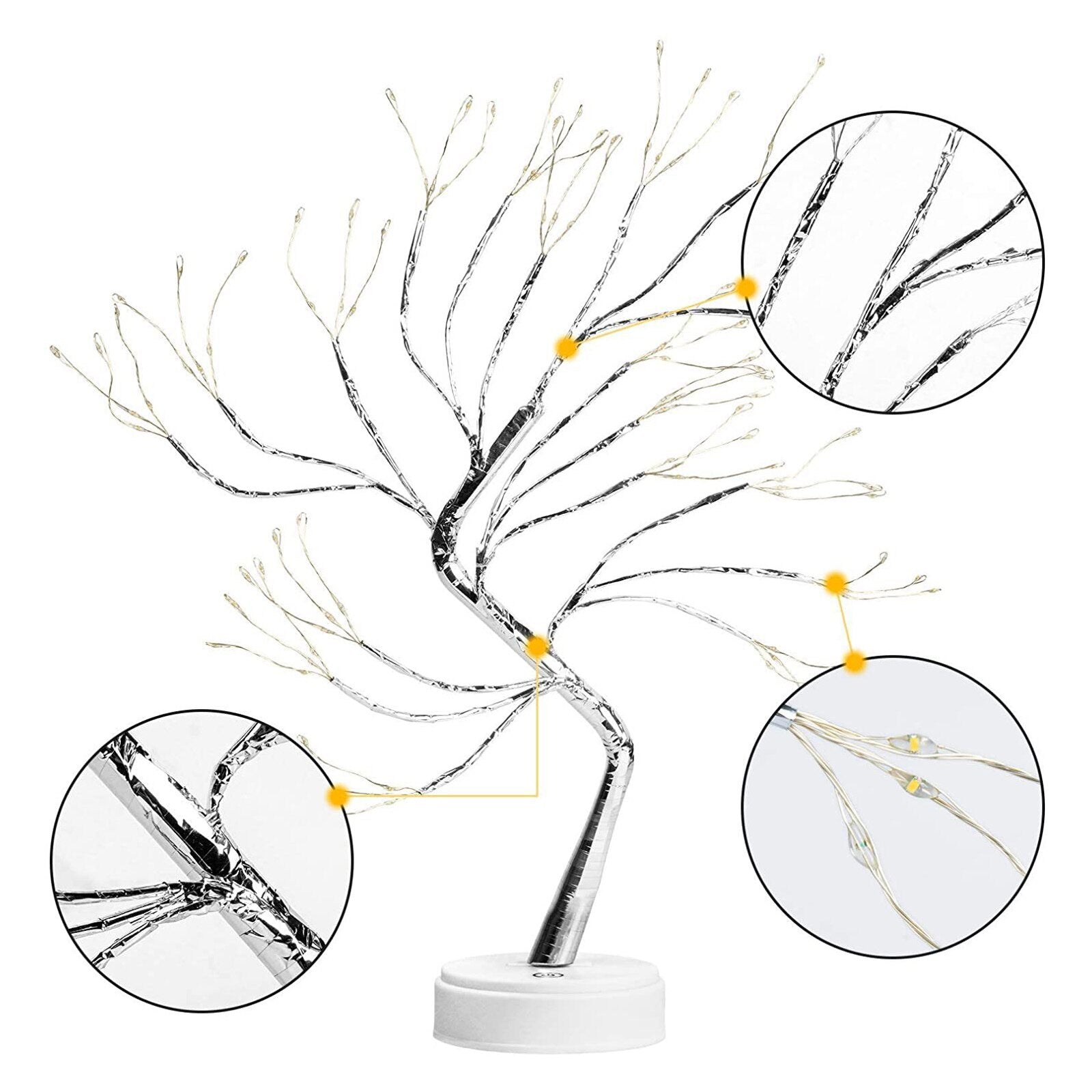 Tabletop Tree Lamp, Decorative LED Lights USB or AA Battery Powered for Bedroom Home Party